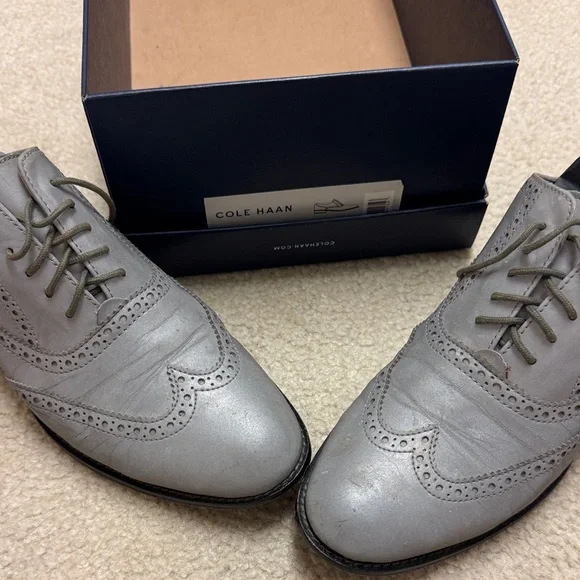 Cole Haan Reflective Silver Oxfords - Picture 2 of 4